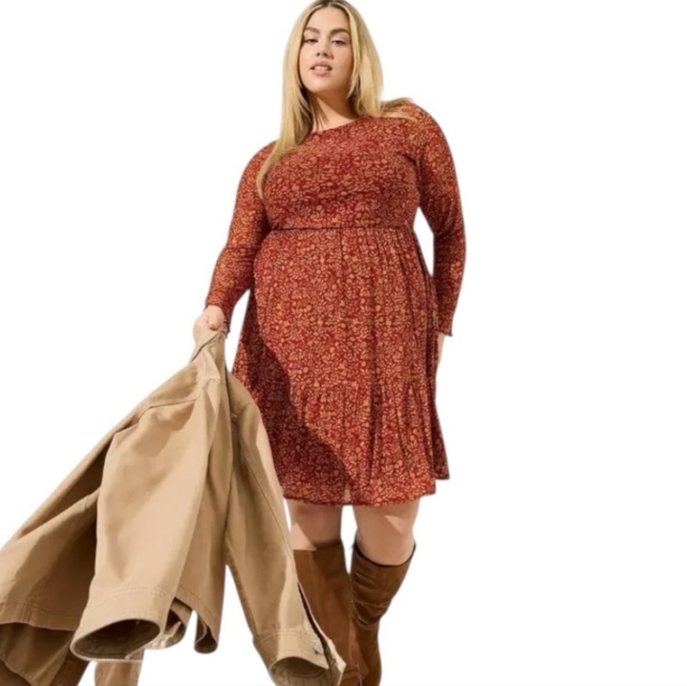 TORRID Ruffled Mini Dress - Mesh Floral